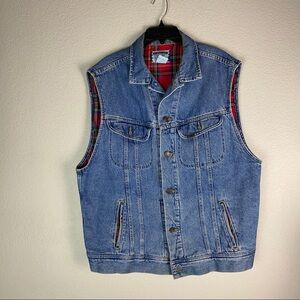 Vintage Lee Denim Vest Fleece Lined Mens